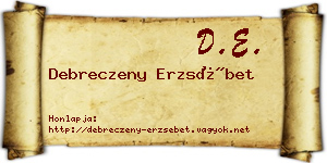 Debreczeny Erzsébet névjegykártya