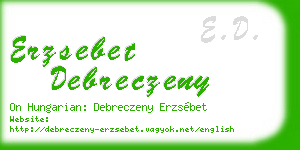 erzsebet debreczeny business card