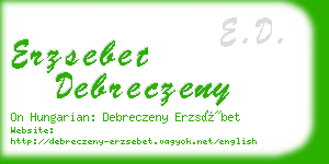 erzsebet debreczeny business card